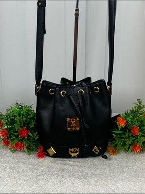 GUC MCM Black Small Bucket Bag